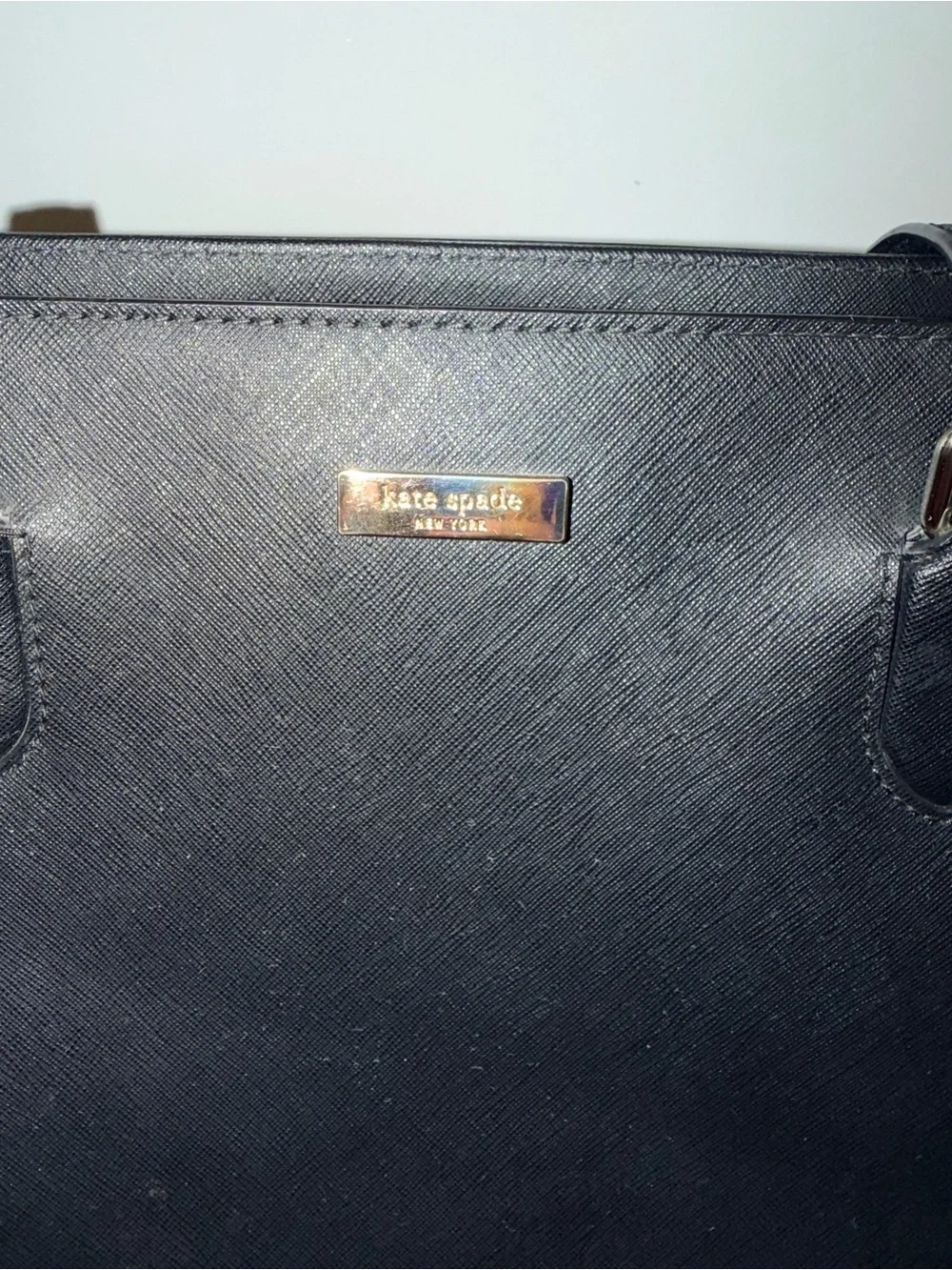 Kate Spade Black Structured Tote with Gold Accents - Picture 2 of 15